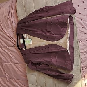 Anthropologie Elevenses Purple Blazer Size 2
